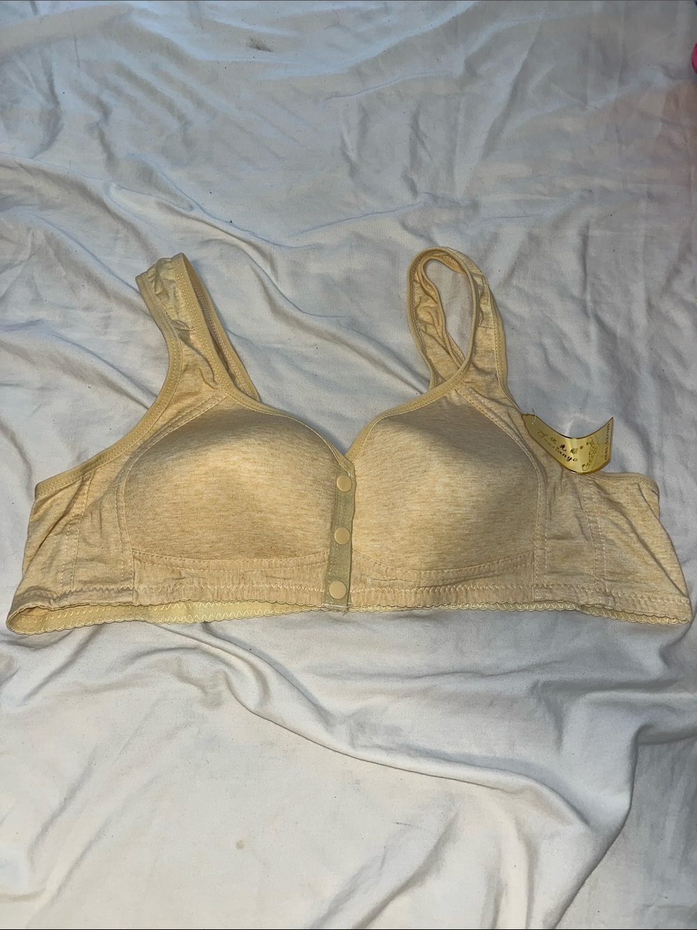 Comfort Cotton Front-Closure Bra - Cream